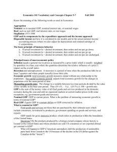 Economics 101 Vocabulary and Concepts Chapter 5