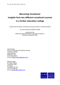Becoming Vocational: insights from two different vocational courses