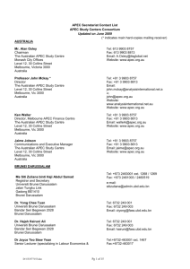 APEC Secretariat Contact List