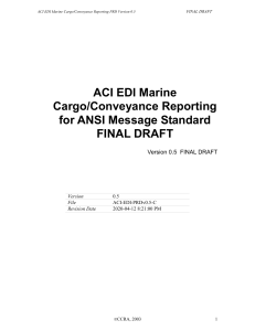 ACI EDI Marine Cargo/Conveyance Reporting