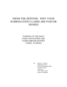 from the defense: why your subrogation claims
