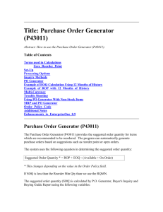 Title: Purchase Order Generator (P43011)