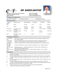 urriculum itae dr. saeed akhtar