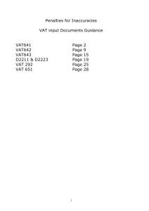 VAT inputs documents guidance