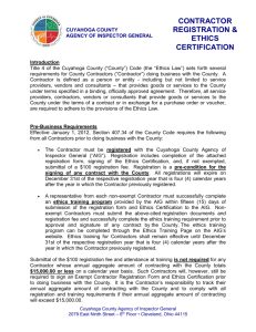 Contractor Registration & Ethics Certification Page 1 of 5