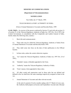 Form of Annual Statement of Accounts and REcords(TRAI)