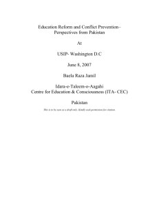 USIP PAPER - Idara-e-Taleem-o