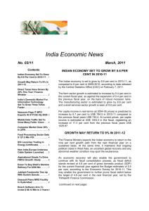 indian economy set to grow by 8.6 per cent in 2010-11