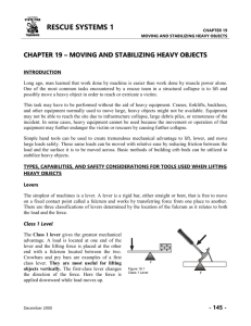 chapter 19 – moving and stabilizing HEAVY OBJECTs