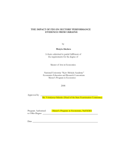 the impact of fdi on sectors' performance evidence from ukraine