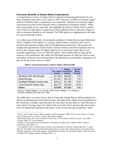 As in other areas of the state, the economic condition of Alaska