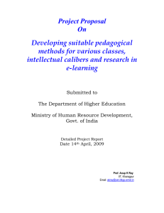 Detailed Project Report - Pedagogy Project