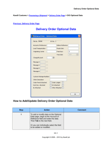 Delivery Order Optional Data