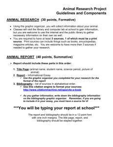 Animal Research Packet - Frankfort School District 157-C