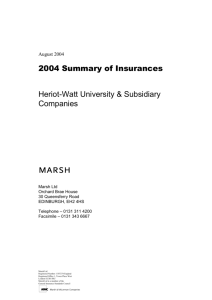 Summary of Insurances Template - WORD - Heriot