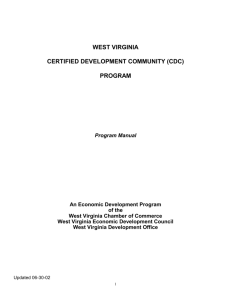 CDC Manual - West Virginia Department of Commerce