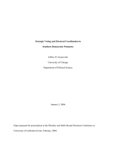 Strategic Voting and Electoral Coordination in Southern Democratic