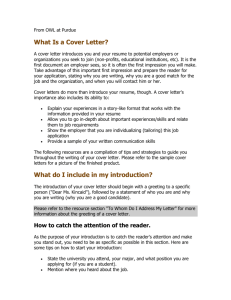 Cover Letter Process from Purdue