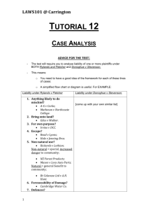 LAWS101 @ Carrington Tutorial 12 Case Analysis advice for the test
