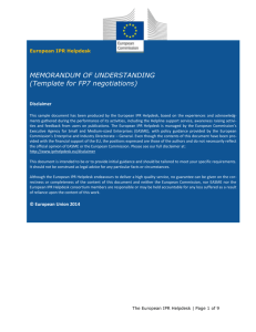 MoU for FP7 - 2014 revised