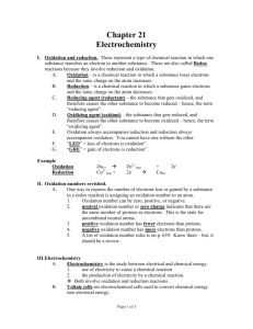 Chapter 21 Electrochemistry