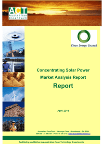 Concentrating Solar Power Market Analysis Report Report April