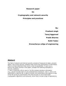 Research paper On Cryptography and network security Principles