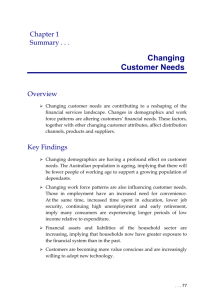 Changing Customer Needs - Financial System Inquiry