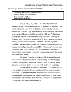 UNIVERSITY OF CALIFORNIA, SAN FRANCISCO "TruTranscripts