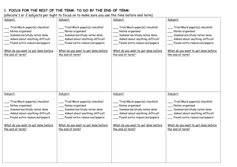 Go Over Test Notes Complete Step 1 this week is go thru exam papers