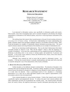 research statement - Stefano Grazioli