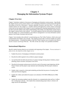 Chapter 4 Managing the Information Systems Project