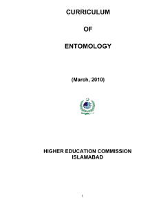 curriculum of entomology - Higher Education Commission