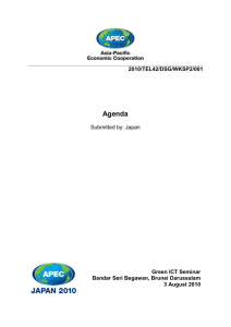 2010/TEL42/DSG/WKSP2/001 Agenda Submitted by: Japan Green