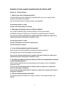 Analysis of user support questionnaire for library staff