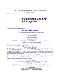 ABAP Installing the mini SAP basis system