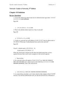 Network+ 5e., Chapter 10 Solutions