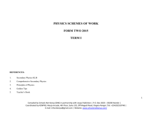 physics form 1 schemes of work – term 1