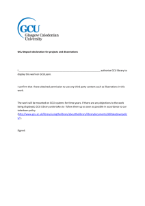 GCU Deposit declaration for projects and dissertations 2015