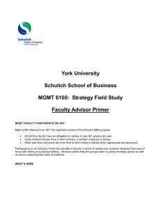 York University Schulich School of Business MGMT 6100: Strategy