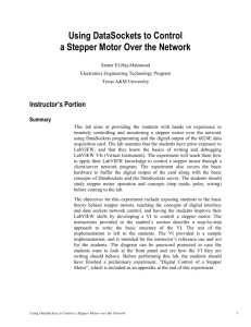 Using DataSockets to Control a Stepper Motor Over the Network