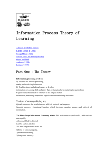 Information Process Theory of Learning
