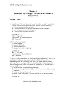 Abnormal Psychology Beidel (1ste)