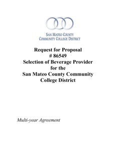 Bid # 86549 Beverage Provider - San Mateo County Community