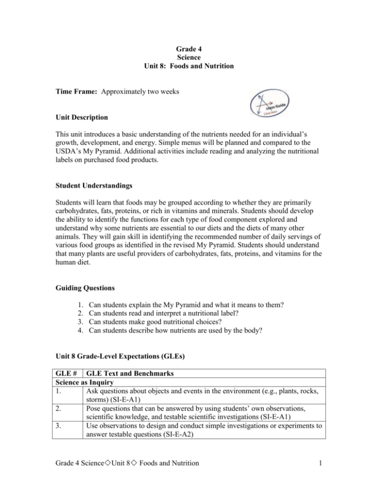 unit 8 case study food and caloric needs