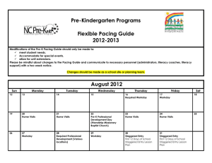 Pre-Kindergarten Programs Flexible Pacing Guide 2012