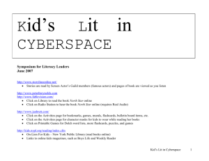 Kid's Lit in Cyberspace