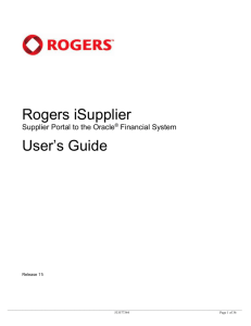 Rogers iSupplier Users Manual