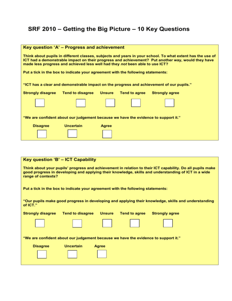 Key Questions - Somerset Learning Platform