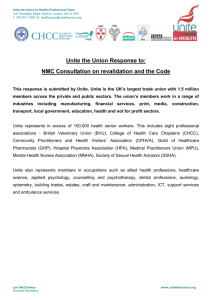 Consultation repsonse to NMC revalidation and the